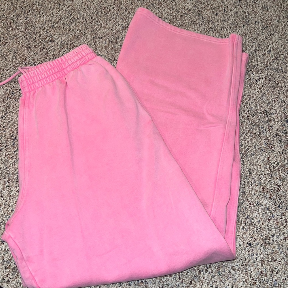 Skims Boyfriend Fleece Sweatpants Bubblegum Pink
